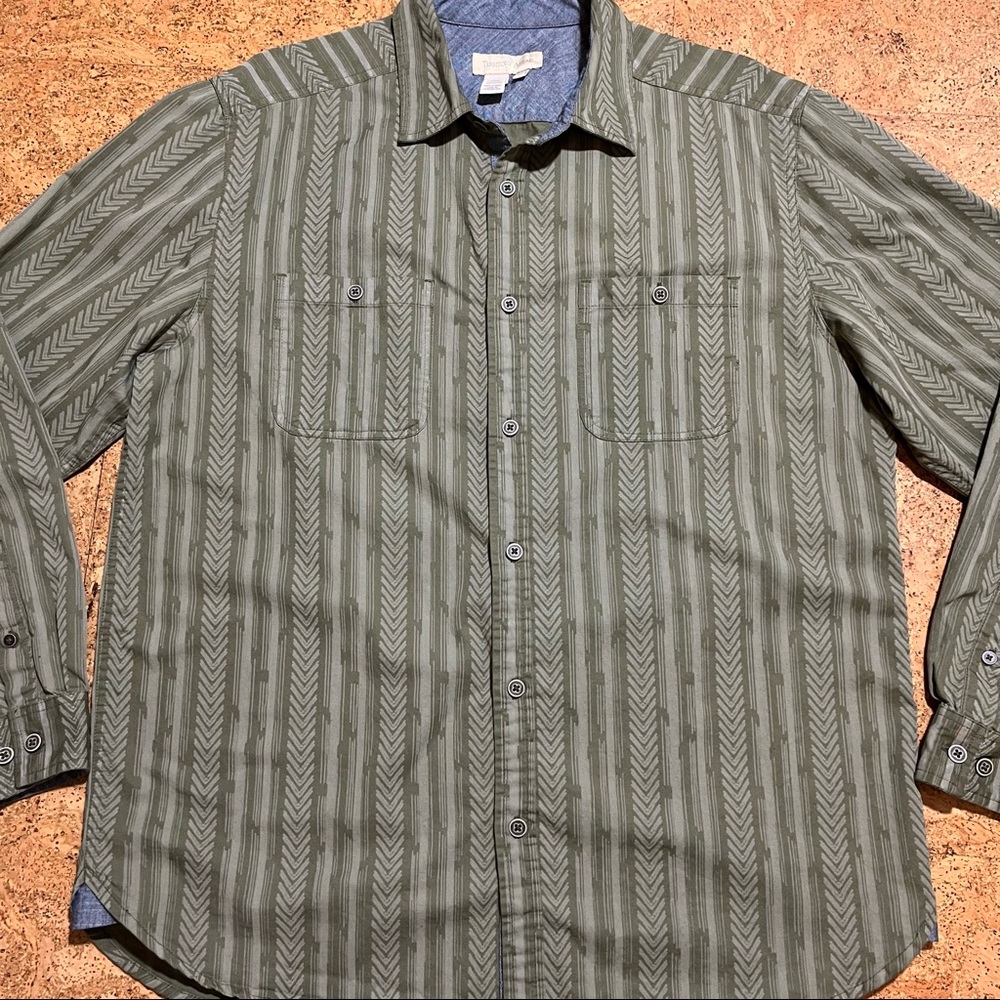 The Territory Ahead Men’s Vintage Chevron Striped Long Sleeve Shirt Sz L